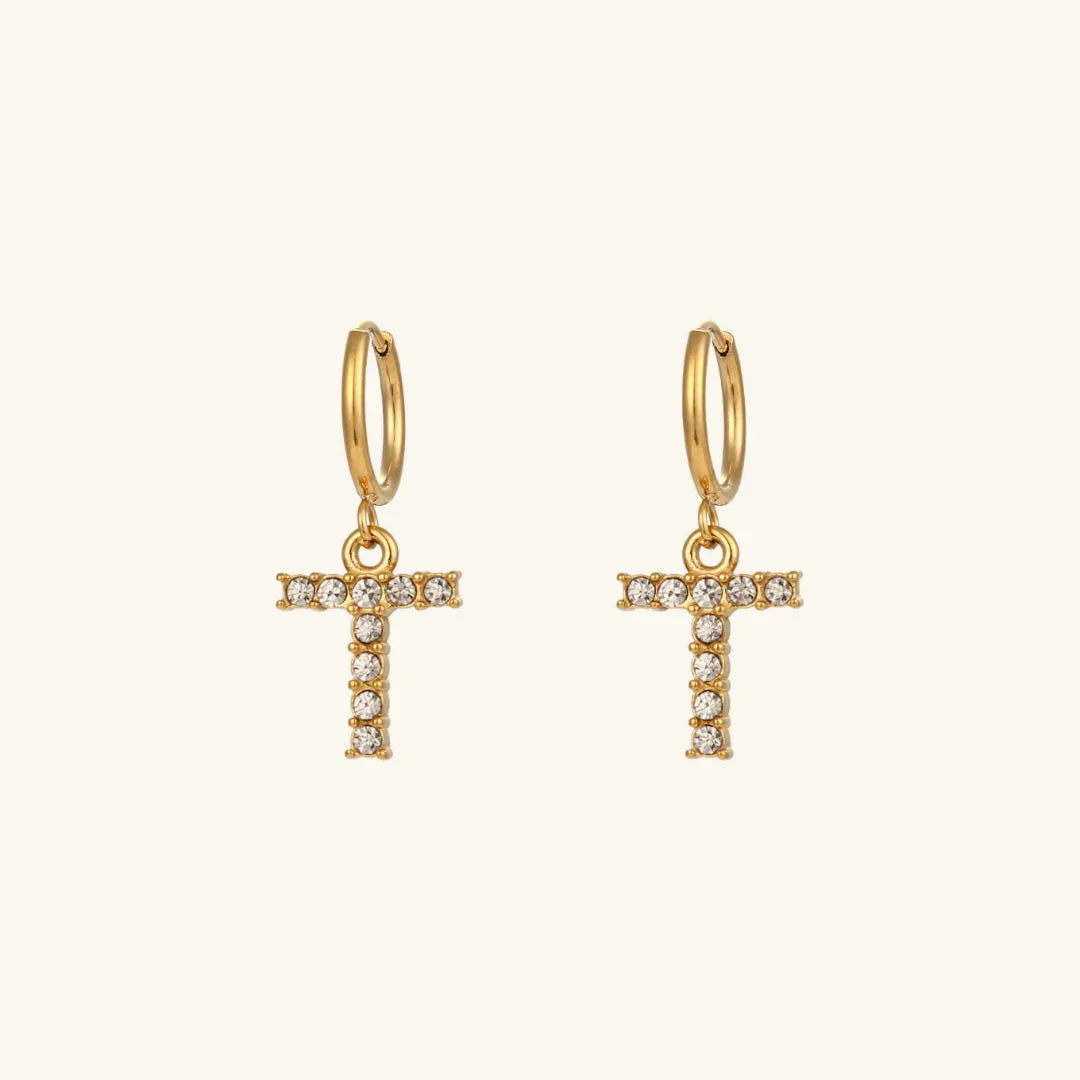 [Gaonasi]Wilhemina Initial Letter Earrings