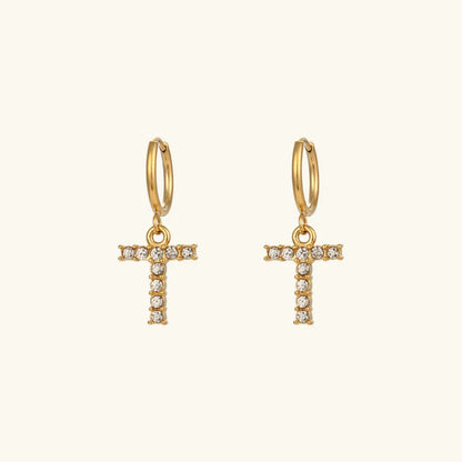[Gaonasi]Wilhemina Initial Letter Earrings