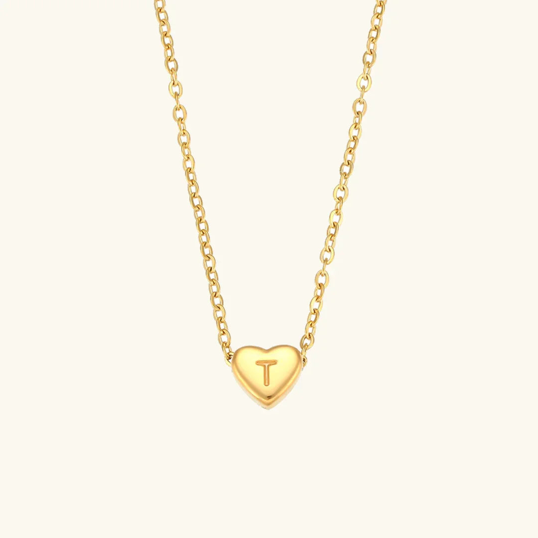 [Gaonasi]Heart Initial Gold Necklace