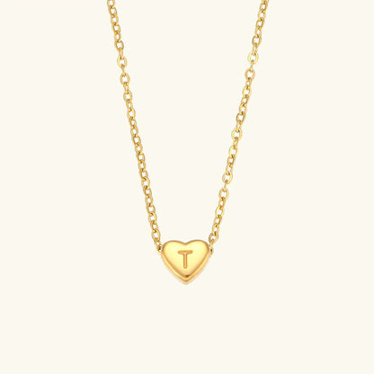 [Gaonasi]Heart Initial Gold Necklace
