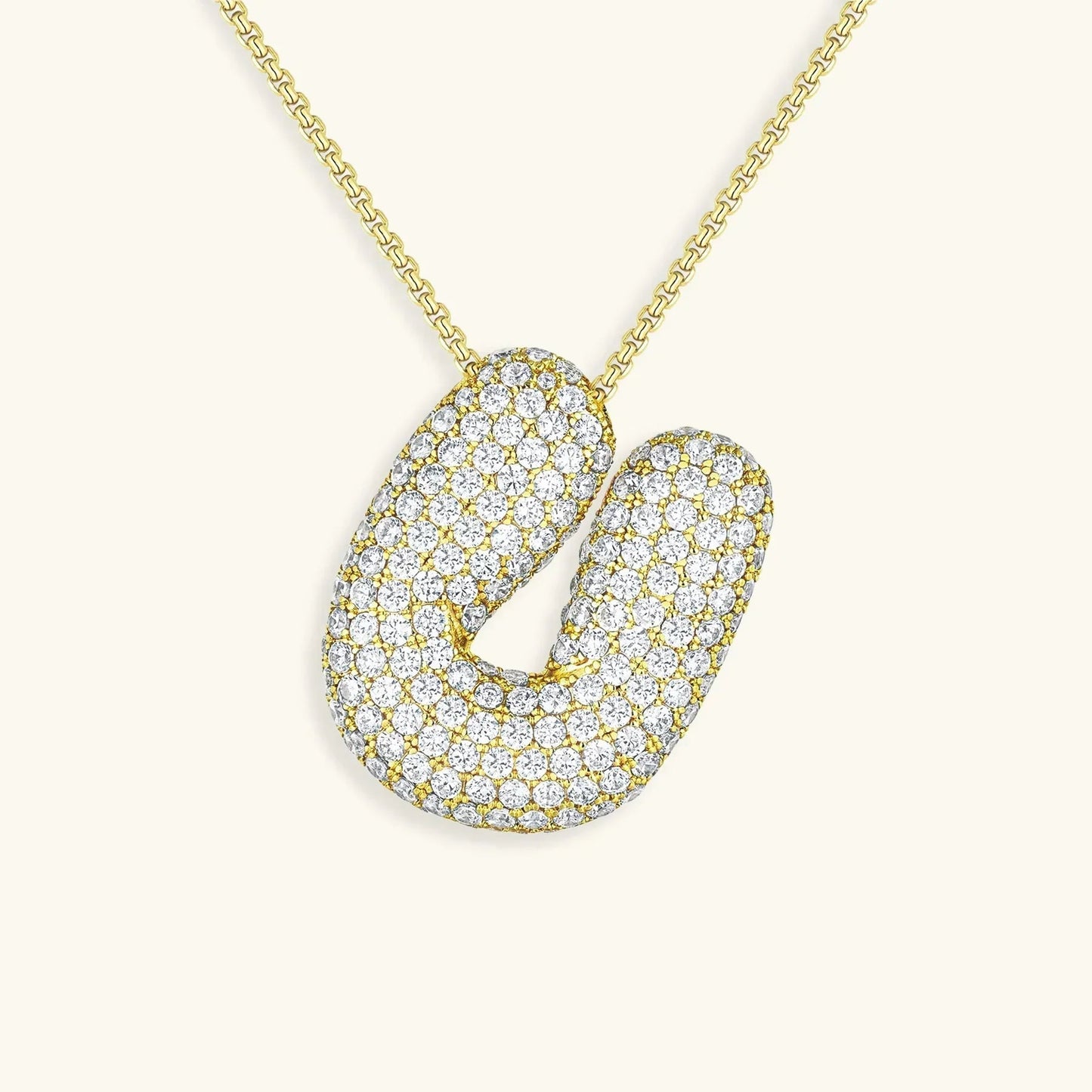 [Gaonasi]Bubble Initial Diamond Necklace