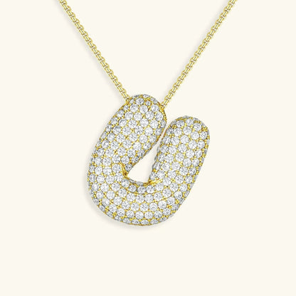 [Gaonasi]Bubble Initial Diamond Necklace