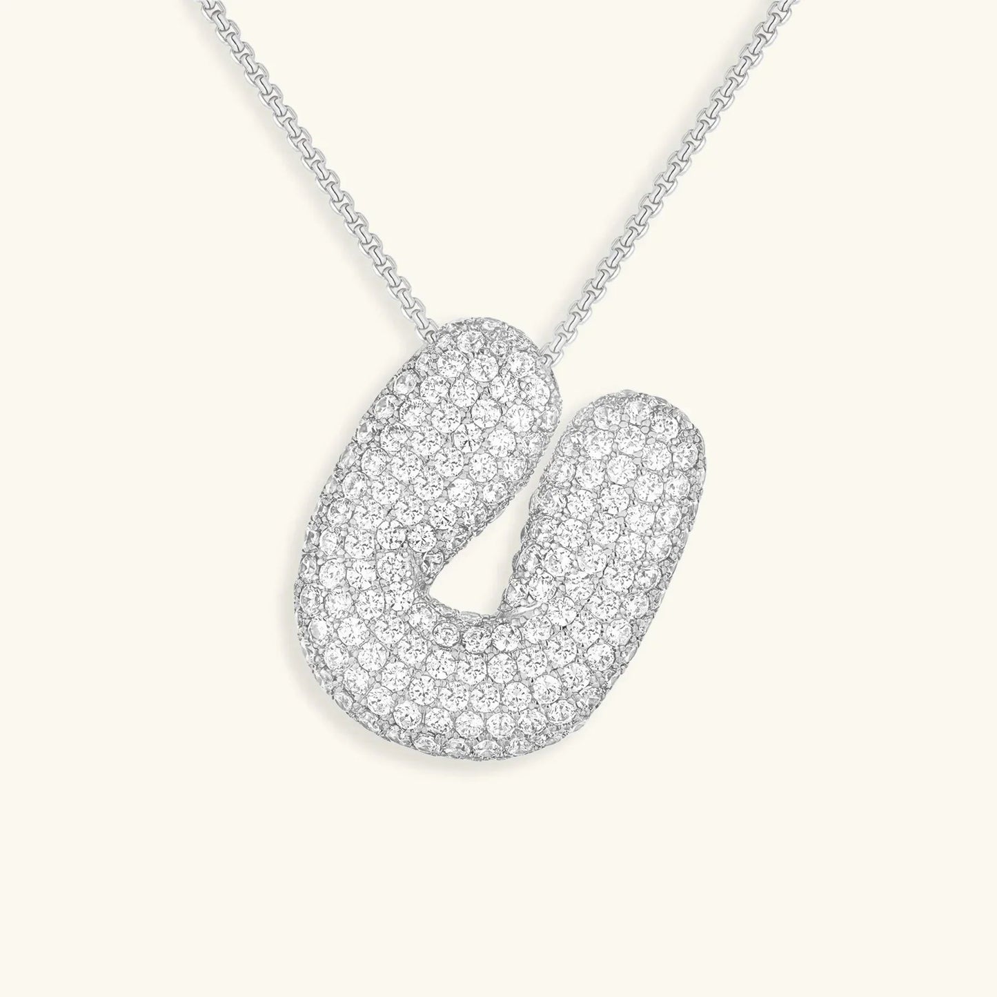 [Gaonasi]Bubble Initial Diamond Necklace