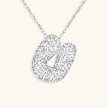 [Gaonasi]Bubble Initial Diamond Necklace