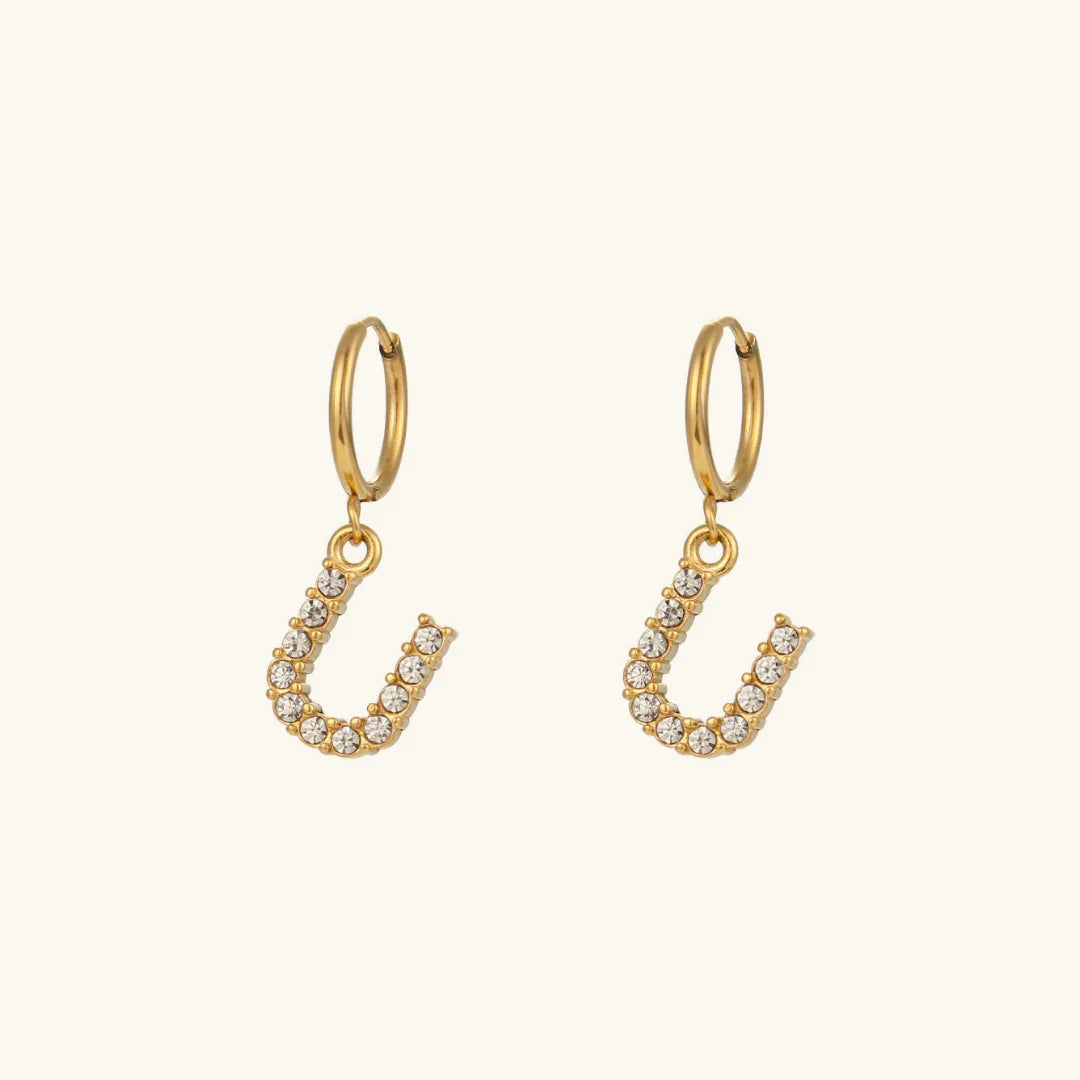 [Gaonasi]Wilhemina Initial Letter Earrings
