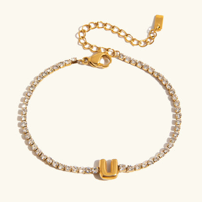 [Gaonasi]Avaria Bubble Letter Tennis Bracelet