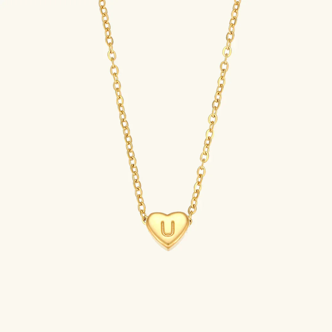 [Gaonasi]Heart Initial Gold Necklace