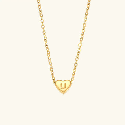 [Gaonasi]Heart Initial Gold Necklace
