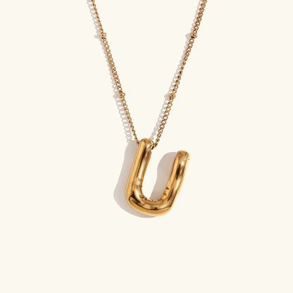 [Gaonasi]Balloon Gold Initial Necklace