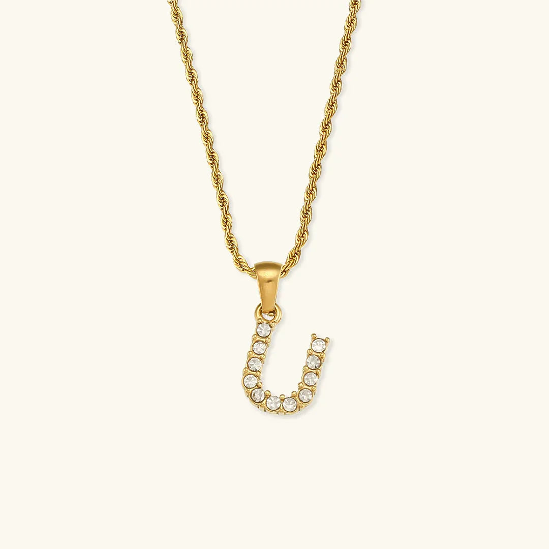 [Gaonasi]Maeve Letter Initial Diamond Necklace