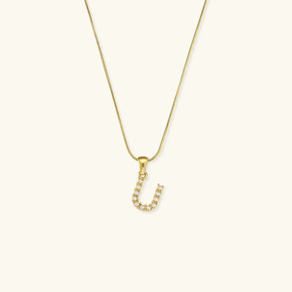 [Gaonasi]Augustine Initial Letter Pearl Necklace