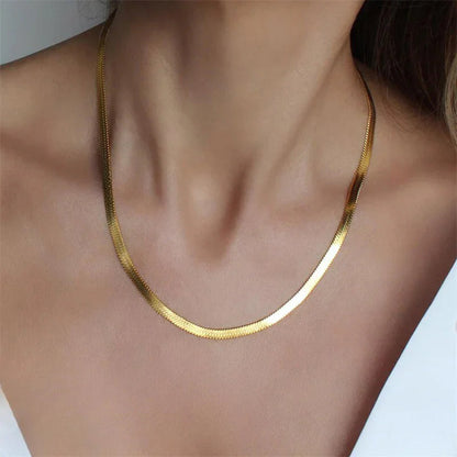 [Gaonasi]Elizabeth Gold Herringbone Necklace