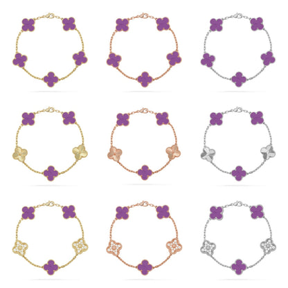 [Cadisa] CLOVER 5 MOTIF VIOLET BRACELET COLLECTION