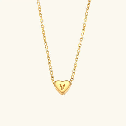 [Gaonasi]Heart Initial Gold Necklace