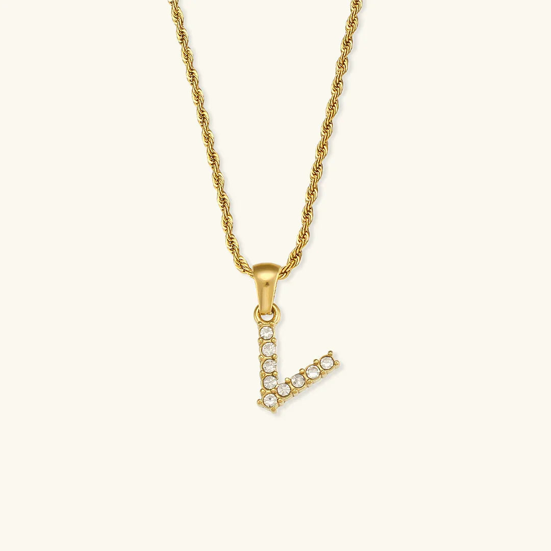 [Gaonasi]Maeve Letter Initial Diamond Necklace