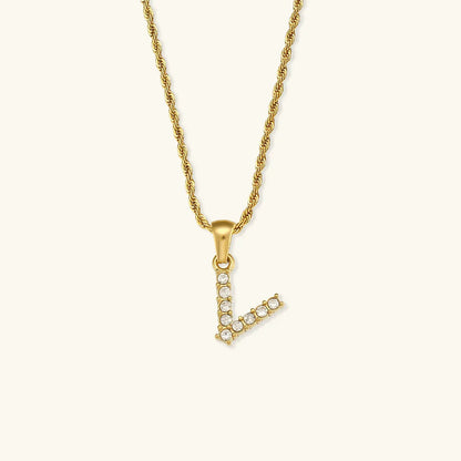 [Gaonasi]Maeve Letter Initial Diamond Necklace