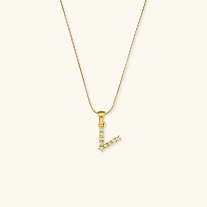 [Gaonasi]Augustine Initial Letter Pearl Necklace