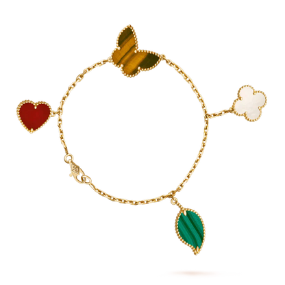 [Gaonasi]LUCKY SPRING 5 MOTIF GOLD BRACELET