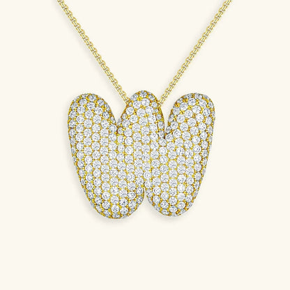 [Gaonasi]Bubble Initial Diamond Necklace
