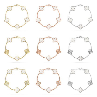 [Gaonasi]CLOVER WHITE PEARL MOP 5 MOTIF BRACELET COLLECTION