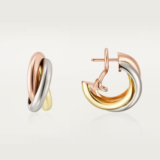 [Gaonasi Jewelry]TRINITY ON DIAMOND CLASSIC EARRINGS