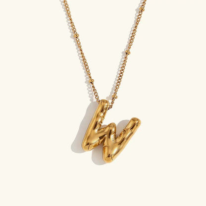 [Gaonasi]Balloon Gold Initial Necklace