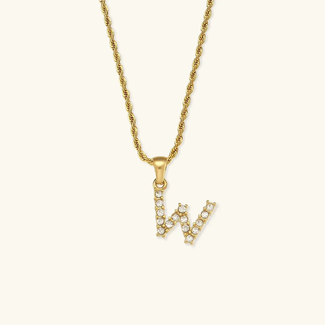 [Gaonasi]Maeve Letter Initial Diamond Necklace