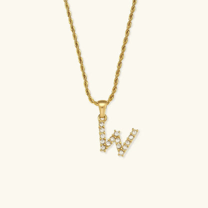 [Gaonasi]Maeve Letter Initial Diamond Necklace