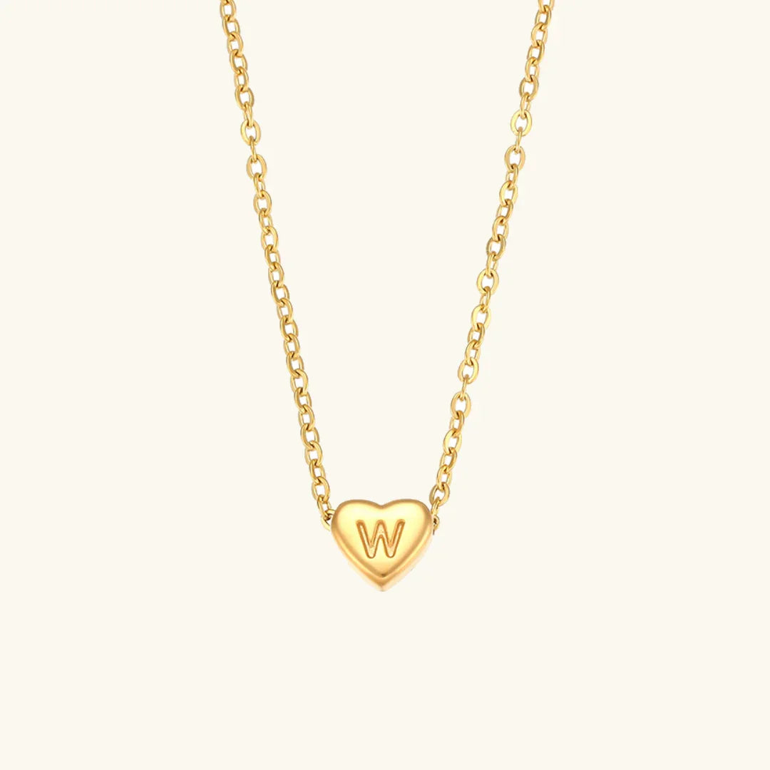 [Gaonasi]Heart Initial Gold Necklace