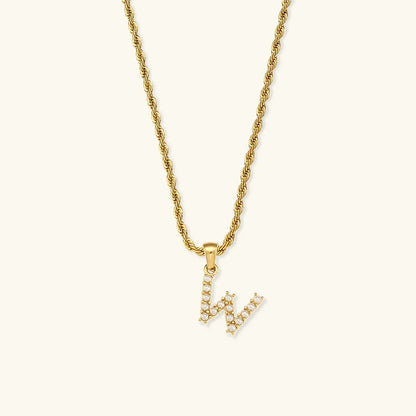 [Gaonasi]Elodie Initial Letter Pearl Necklace