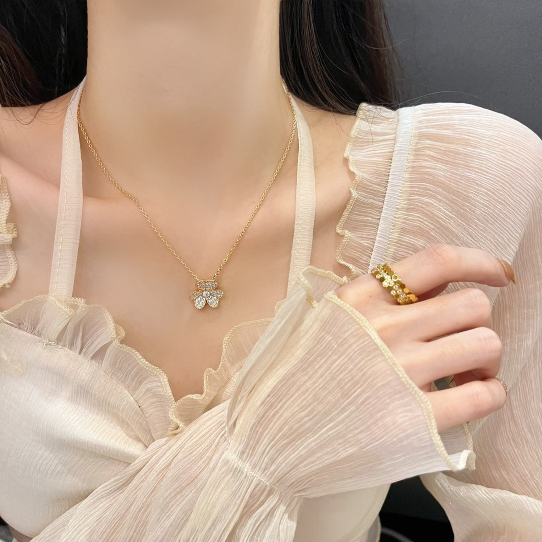 [Gaonasi]FLOWER DIAMOND NECKLACE