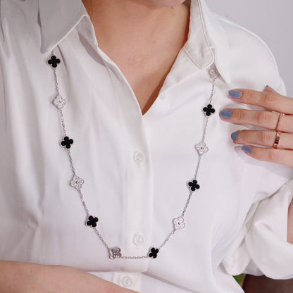 [Gaonasi]CLOVER 20 MOTIFS ONYX DIAMOND SILVER