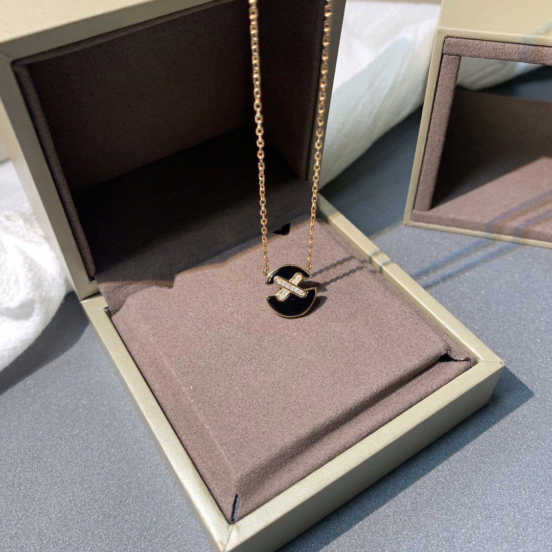 [Gaonasi]JEUX DE PINK GOLD DIAMOND NECKLACE