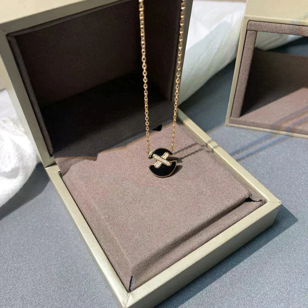 [Gaonasi]JEUX DE ROSE GOLD DIAMOND NECKLACE