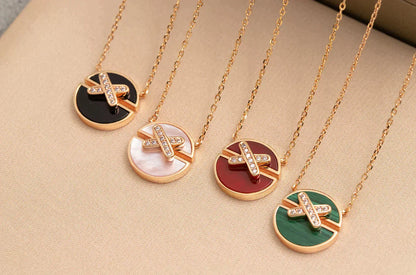 [Gaonasi]JEUX DE ROSE GOLD DIAMOND NECKLACE