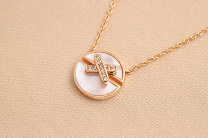 [Gaonasi]JEUX DE ROSE GOLD DIAMOND NECKLACE
