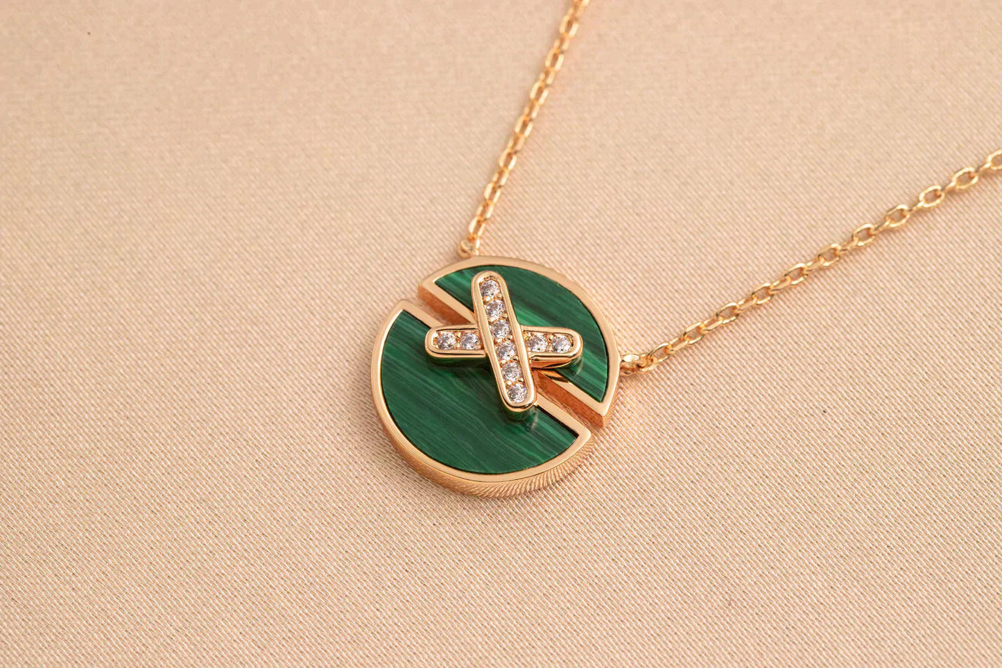 [Gaonasi]JEUX DE ROSE GOLD DIAMOND NECKLACE