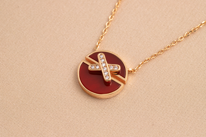 [Gaonasi]JEUX DE PINK GOLD DIAMOND NECKLACE