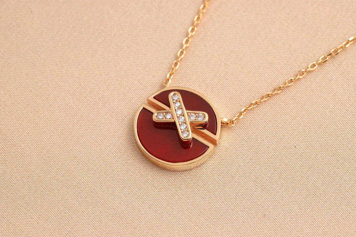 [Gaonasi]JEUX DE ROSE GOLD DIAMOND NECKLACE