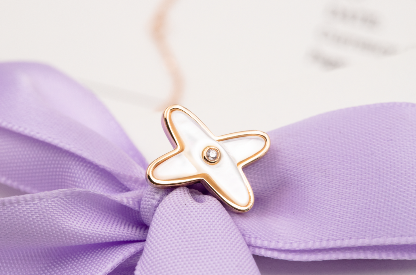 [Gaonasi]JEUX DE WHITE MOP ROSE GOLD DIAMOND EARRINGS