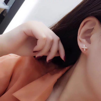 [Gaonasi]JEUX DE GOLD DIAMOND EARRINGS