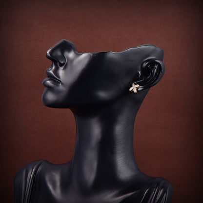 [Gaonasi]JEUX DE GOLD DIAMOND EARRINGS