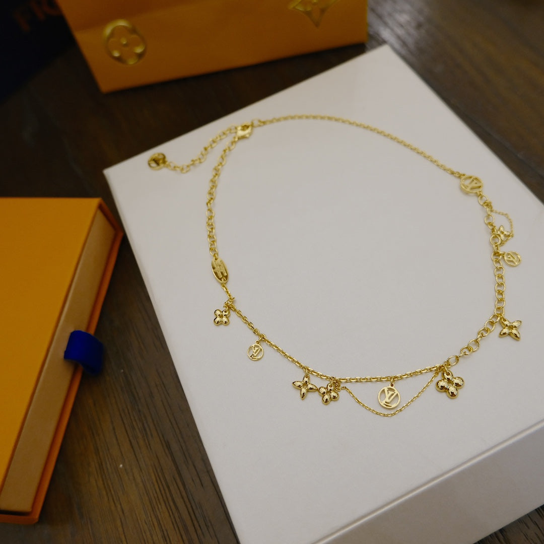[Gaonasi]BLOOMING SUPPLE NECKLACE BRASS