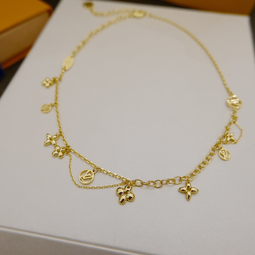 [Gaonasi]BLOOMING SUPPLE NECKLACE BRASS