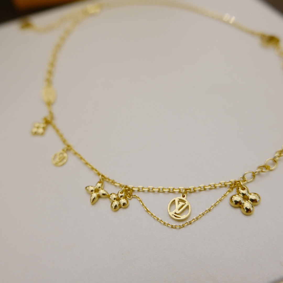 [Gaonasi]BLOOMING SUPPLE NECKLACE BRASS