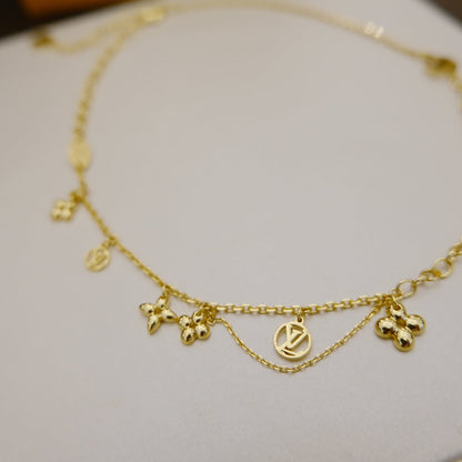 [Gaonasi]BLOOMING SUPPLE NECKLACE BRASS