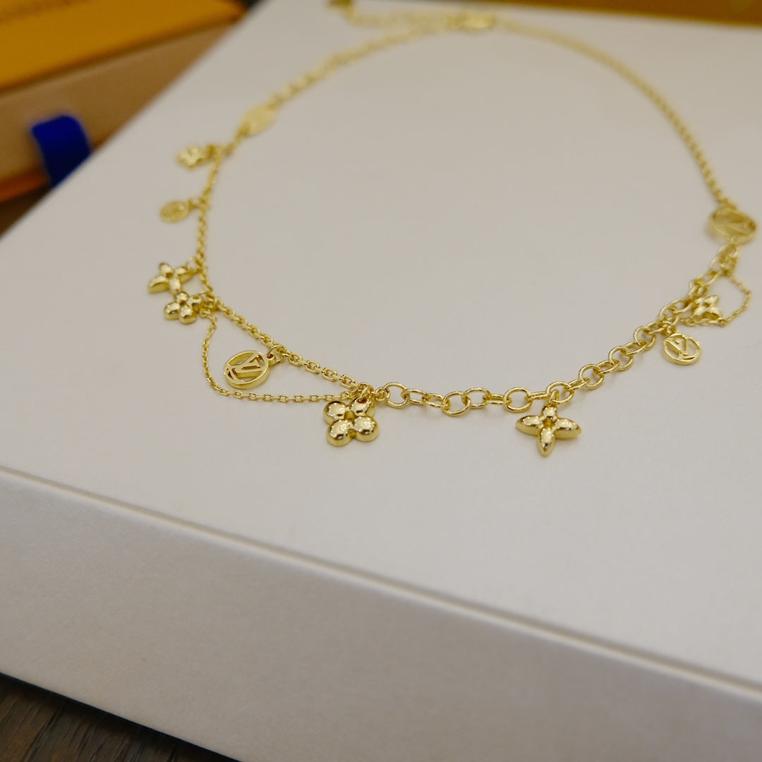 [Gaonasi]BLOOMING SUPPLE NECKLACE BRASS