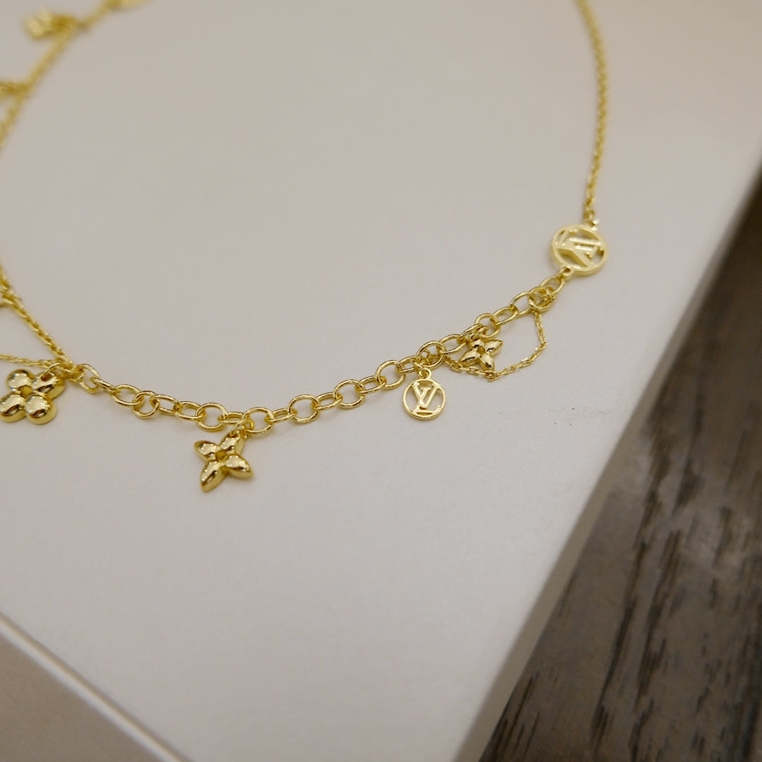 [Gaonasi]BLOOMING SUPPLE NECKLACE BRASS