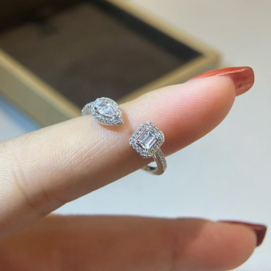 [Cadisa]MY TWIN TOI & MOI SILVER DIAMOND RING