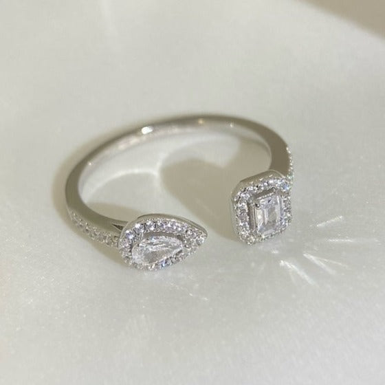 [Cadisa]MY TWIN TOI & MOI SILVER DIAMOND RING